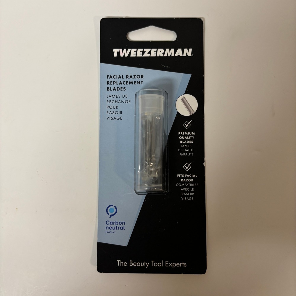 Tweezerman Facial Razor‎ Replacement Blades Stainless Steel 3 Count 1023-BR NEW